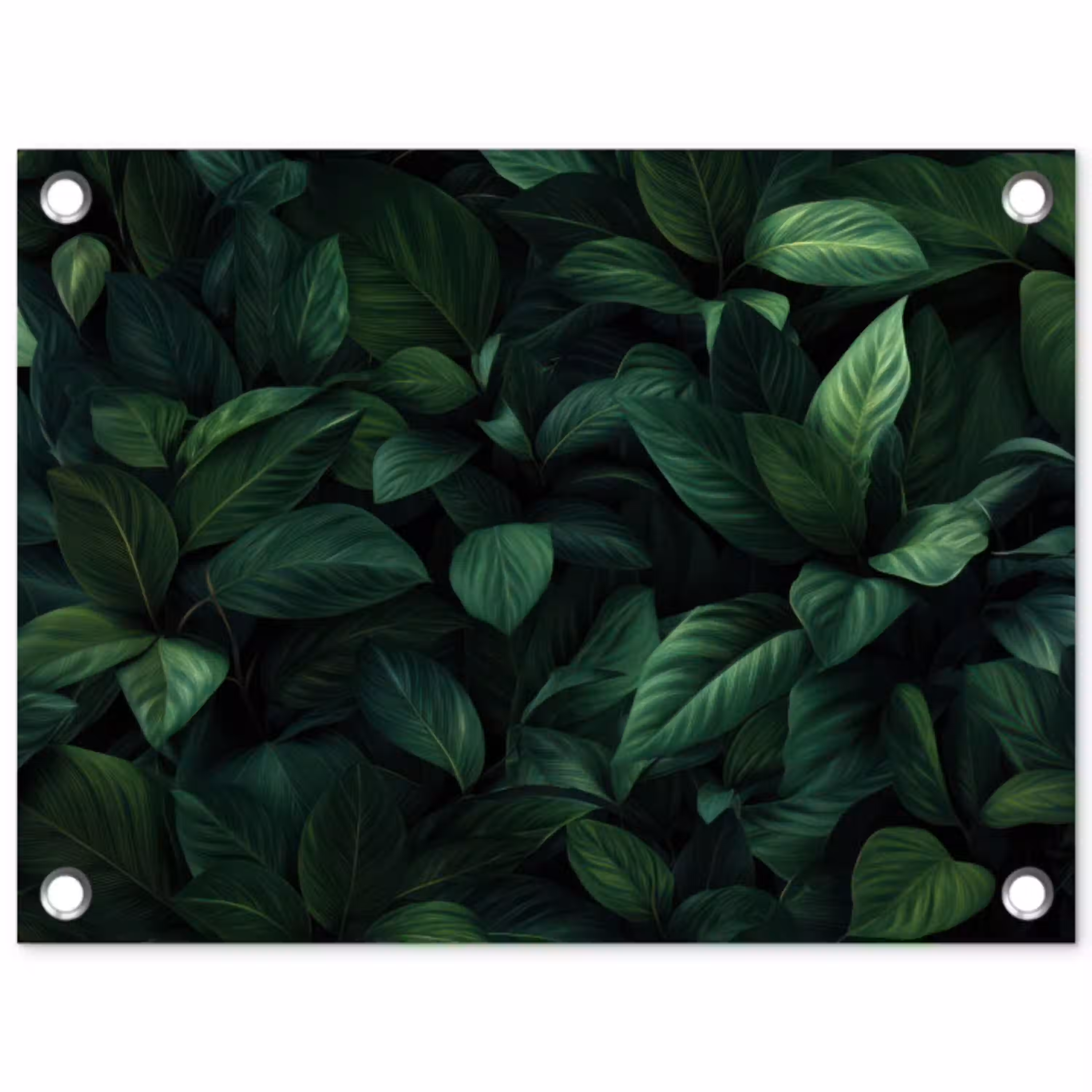 Bladeren - Ovaal - Groen - Nerven tuinposter los doek klein -3d
