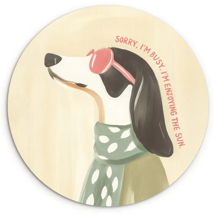 Quote - Hond - Zonnebril Wandcirkel plexiglas klein -3d