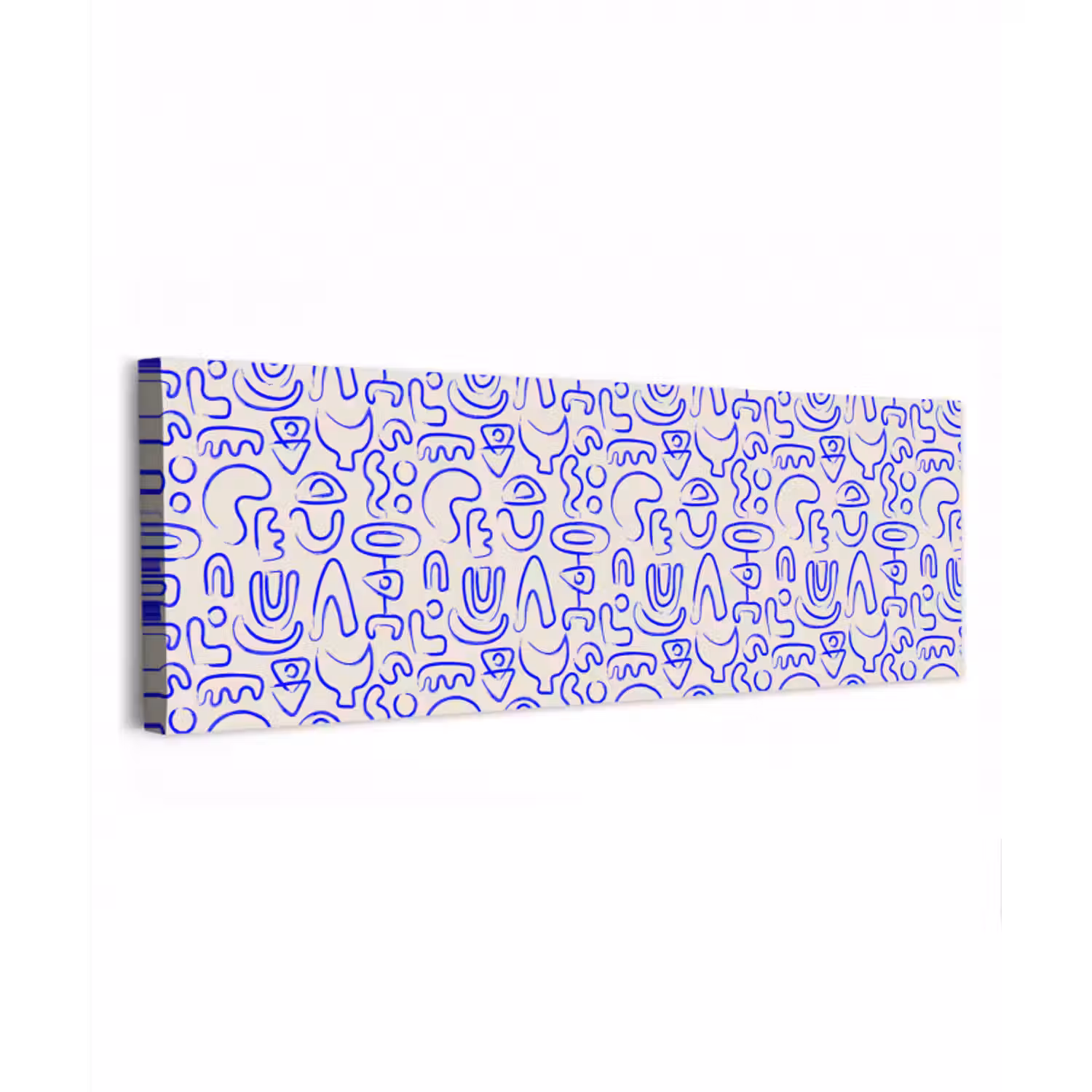 Leinwandbild - Blau - Muster - Abstrakt - Beige