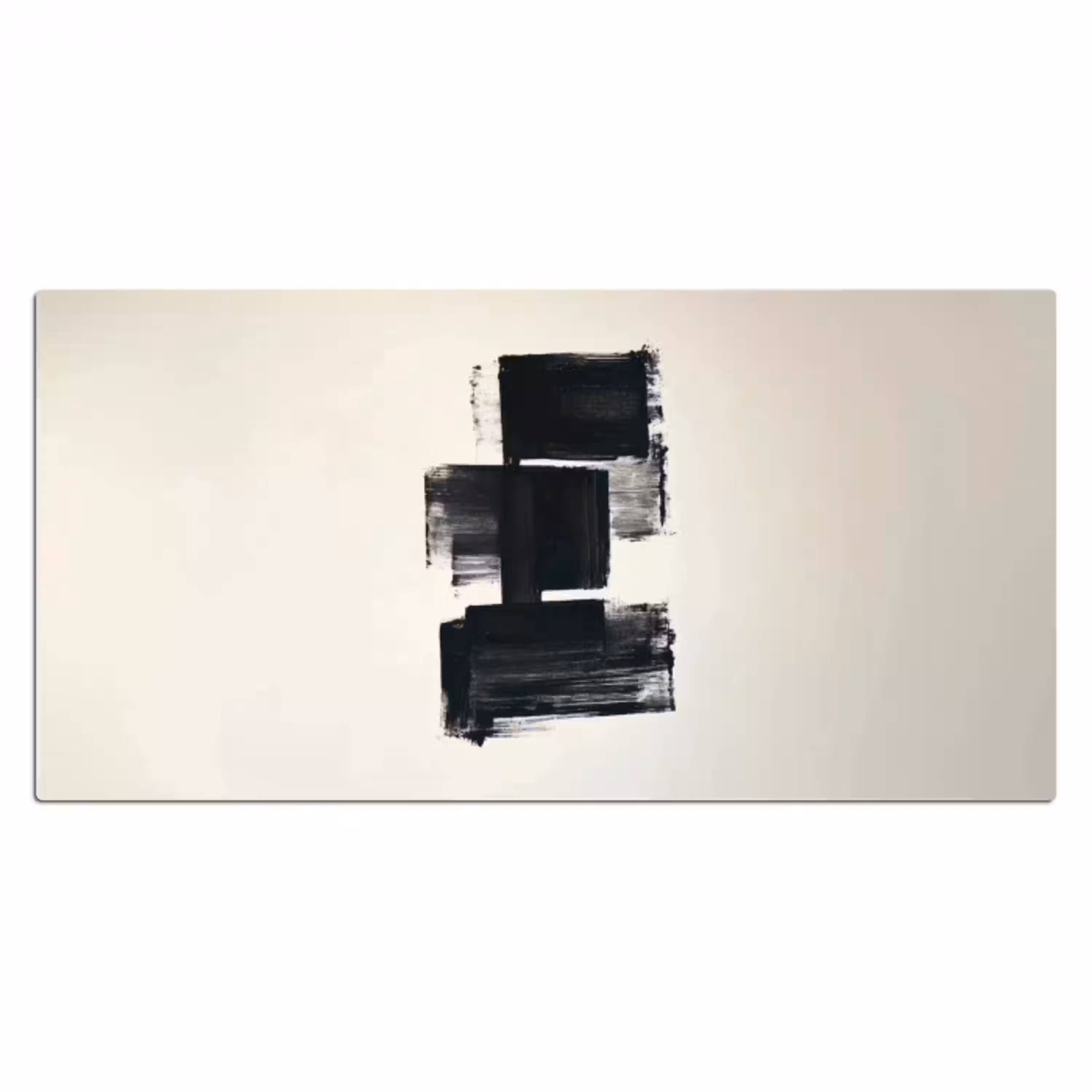 Rechthoeken - Penseelstreken - Abstract - Zwart Muismat XXL klein -3d_leeg