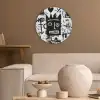 Vormen - Gezocht - Zwart - Abstract Akoestische PET Vilt - Rond klein -sfeer1