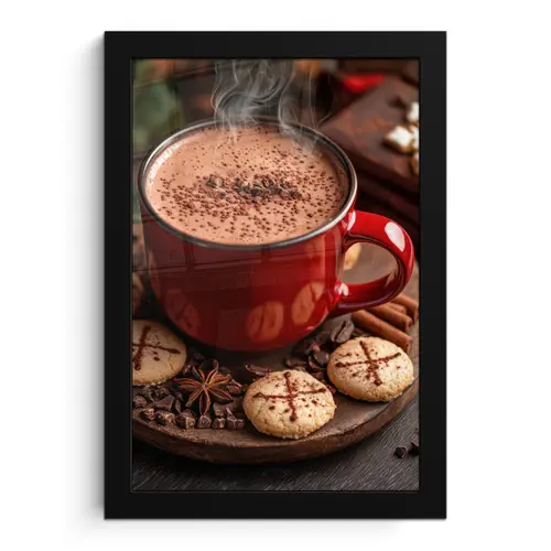 Chocolademelk - Mok - Winter - Kerst - Gezelligheid fotolijst zwart zonder passe partout klein -3d
