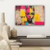 Vrouwengezicht - Krantenpapier - Abstract - Roze canvas 2cm klein -sfeer6