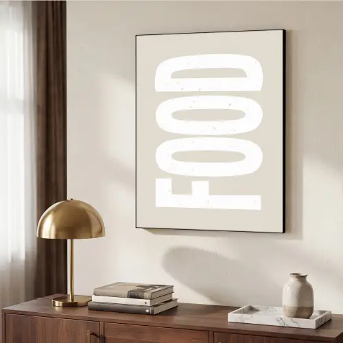 Food - Eten - Decoratie - Japandi Textielframe zwart klein -sfeer3