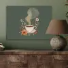 Kop - Bloemen - Groen - Koffie PET vilt klein -sfeer2