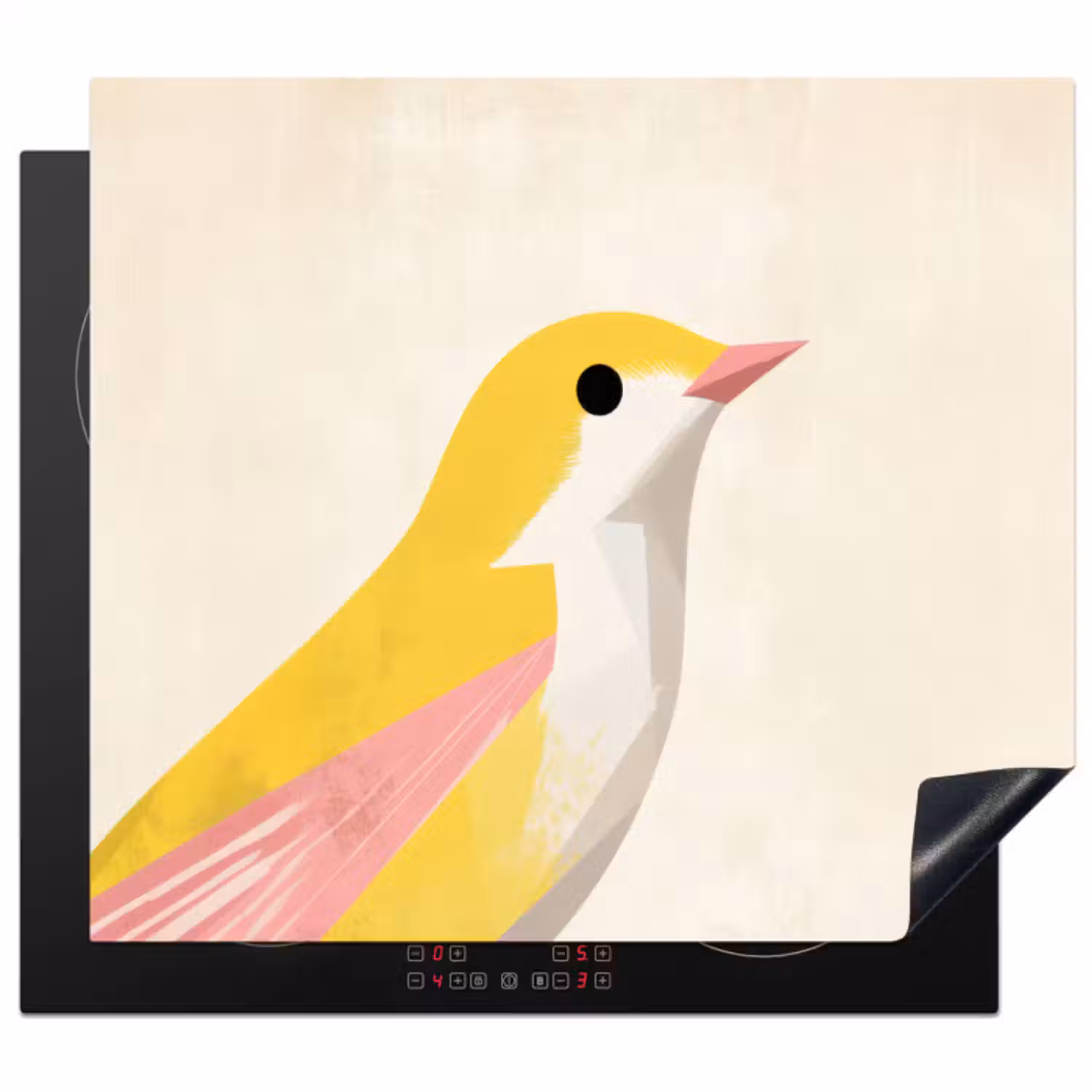 Inductie beschermer - Vogel - Minimalistisch - Geel
