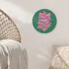 Abstract - Pink - Lijnen - Groen Akoestische PET Vilt - Rond klein -sfeer4