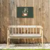 Kop - Bloemen - Groen - Koffie Tuinposter op houten frame 2 cm dik klein -sfeer4