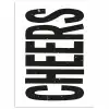 Retro - Cheers - Zwart - Decoratie poster papier klein -3d