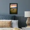 Longhorn - Landschap - Zonsondergang fotolijst zwart zonder passe partout klein -sfeer3