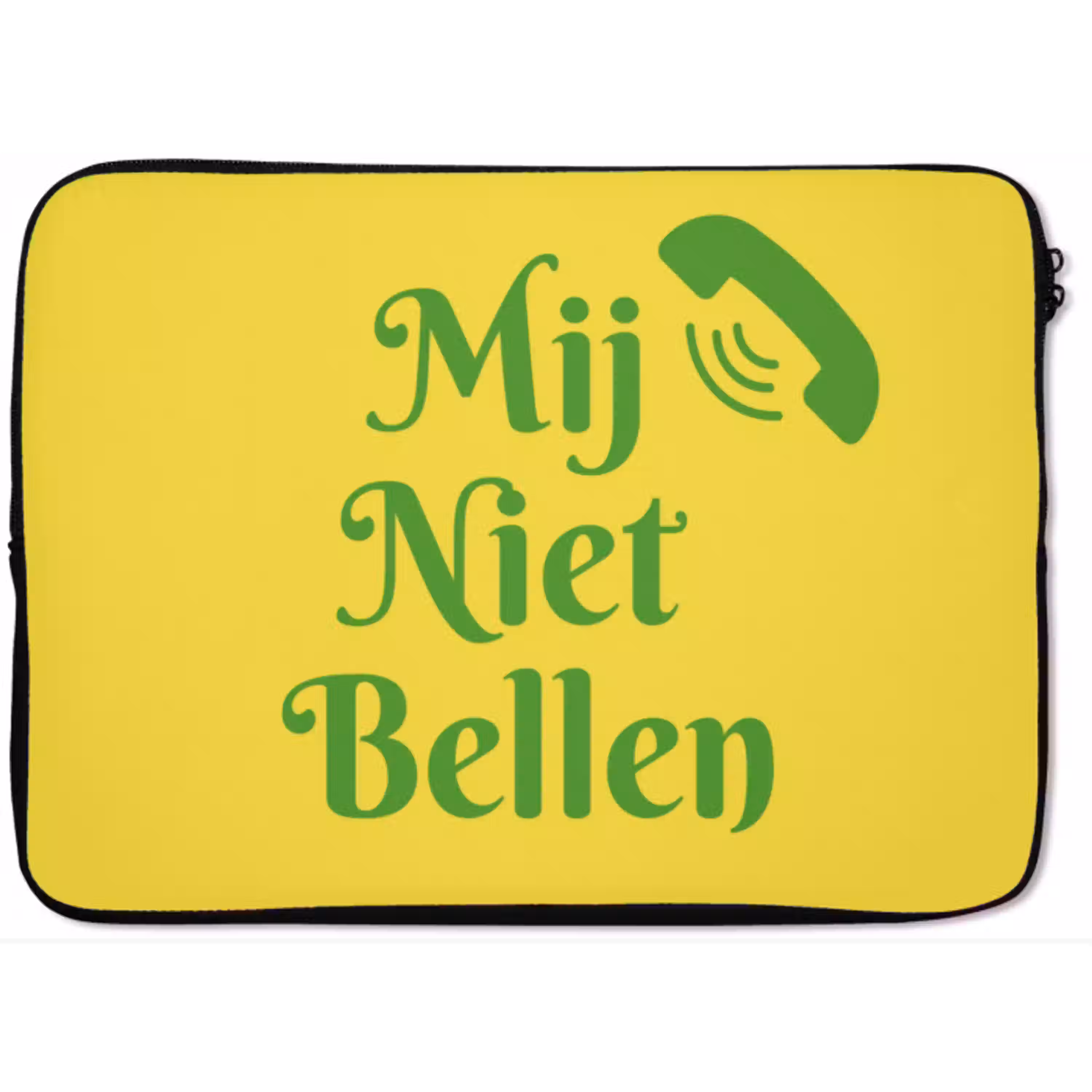 Mij niet bellen - Telefoon - Geel laptophoes neopreen klein -zkaufland3dotto