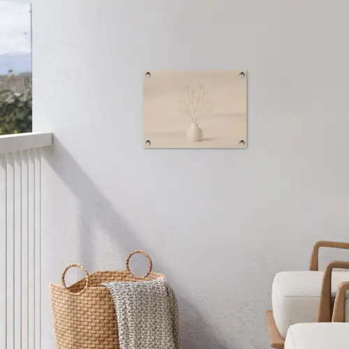 Vaas - Takken - Bloemetjes - Wit tuinposter los doek klein -sfeer8