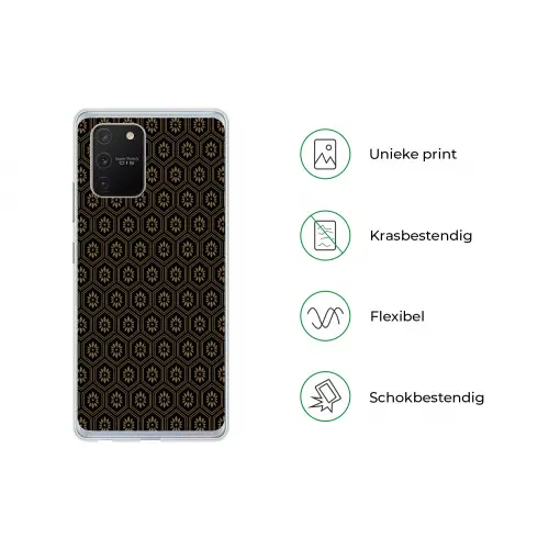 Bloemen - Goud - Hexagon Telefoonhoesje Samsung Galaxy S10 Lite klein 364 -specsS10Lite