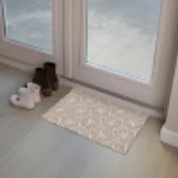 Beige - Bruin - Patroon - Strepen Deurmat klein 898 -sfeer3