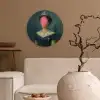 Kroon - Roze druipend verf - Portret Wandcirkel kunststof plaat 5mm dik klein -sfeer1
