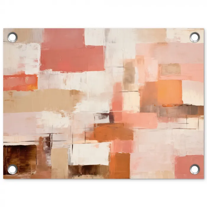 Kunst - Roze - Abstract tuinposter los doek klein -3d