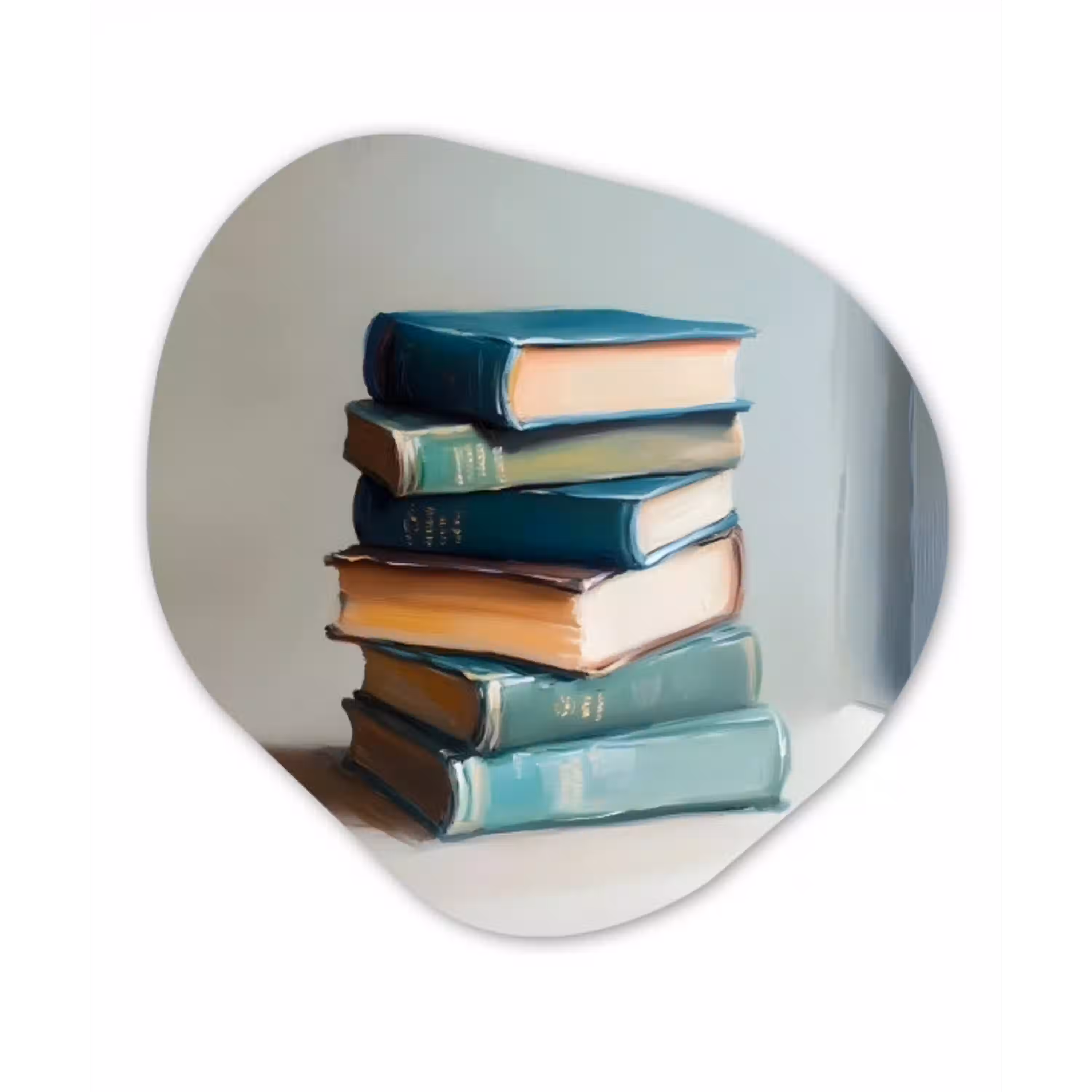 Stapel - Boeken - Groen - Daglicht Wandcirkel Organisch Plexiglas middel -3d