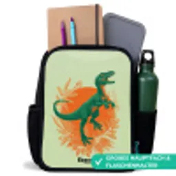 Dino - Natuur - Groen Rugzak - Zwart middel -inhoud_DE