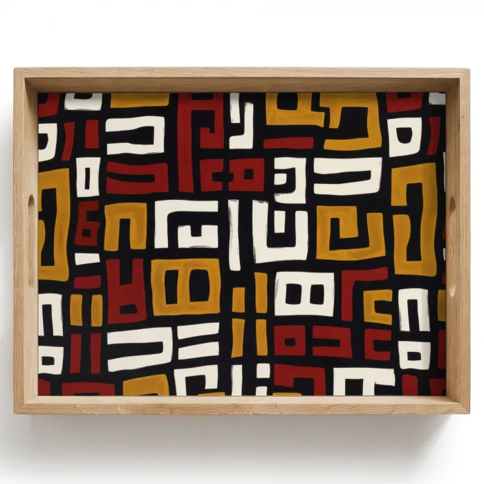 Abstract - Patroon - Rood Dienblad Rechthoek middel -z3d_shopping