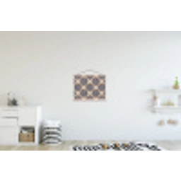 Floraal - Ornament - Blauw textielposter latten blank klein 122 -kinderkamer