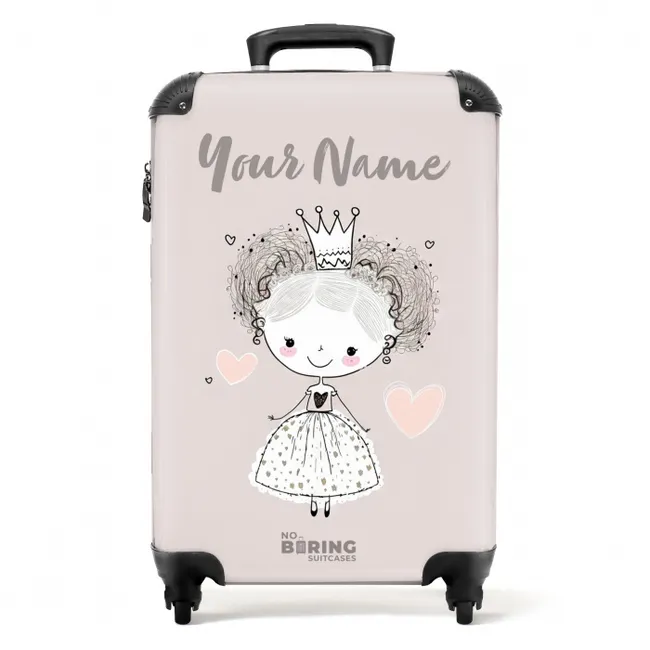 Prinses met krulletjes NBS - Handbagage koffer - Kinderen Unisex middel -productfoto_recht