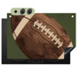 Football - Hout - Sport - Groen Inductie beschemer met haakjes klein -3d