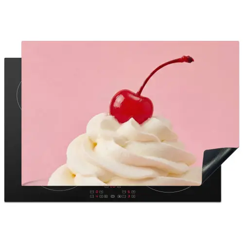 Kers - Slagroom - Roze Inductie beschermer vinyl 3mm klein -3d