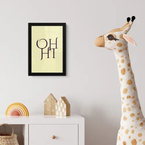 Oh hi - Geel - Monogram fotolijst zwart zonder passe partout klein -usfeer4_kinderkamer