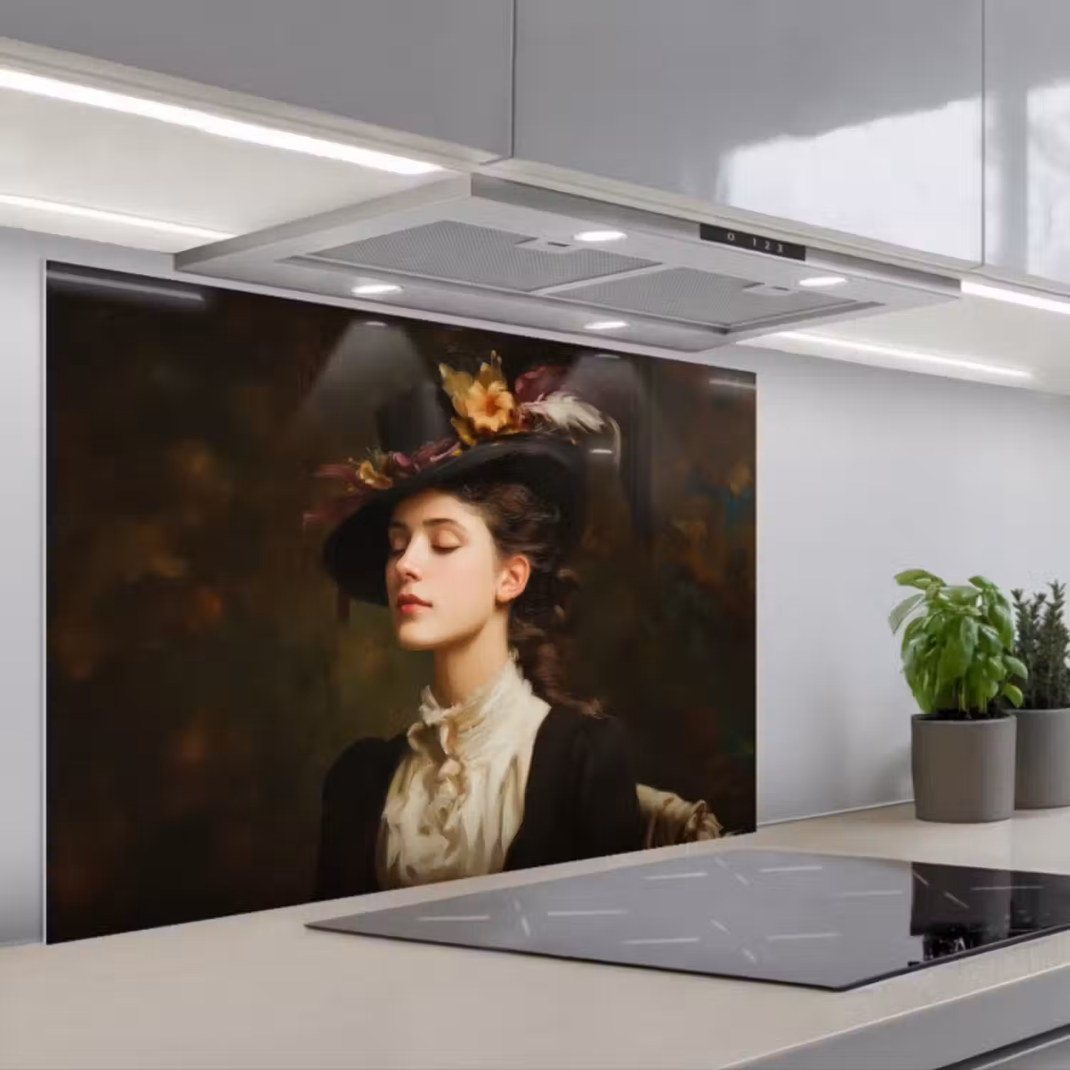 Spatscherm keuken - Vrouw - Victoriaans - Portret