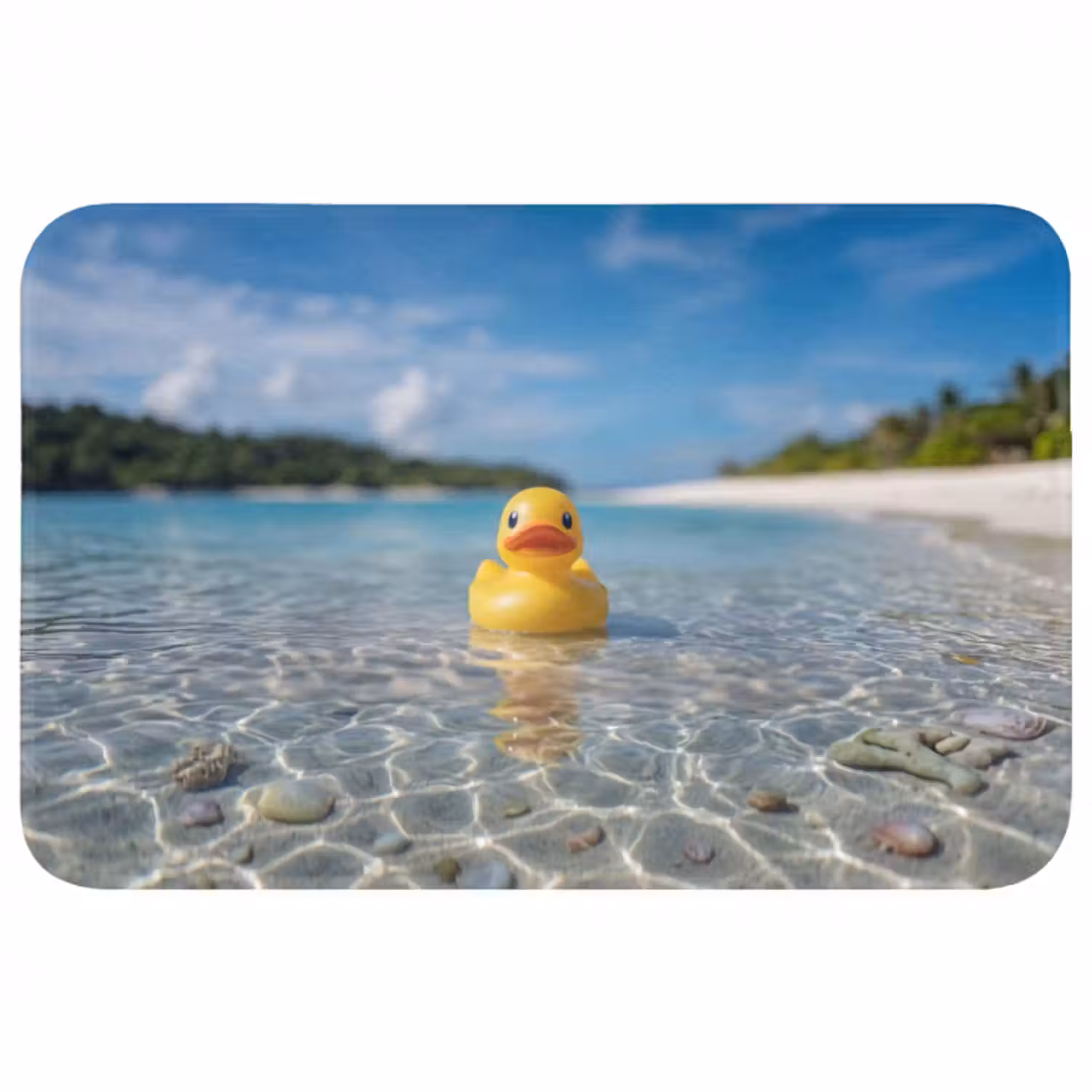 Badematte - Tropical - Gummi-Ente - gelb