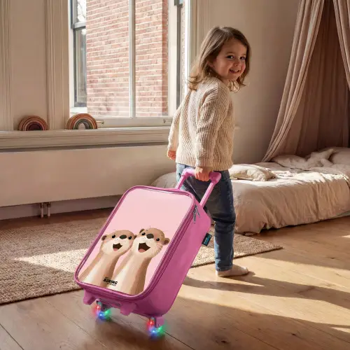 Otters - Lachen - Roze - Illustratie Kinderkoffer - Roze klein -sfeer1