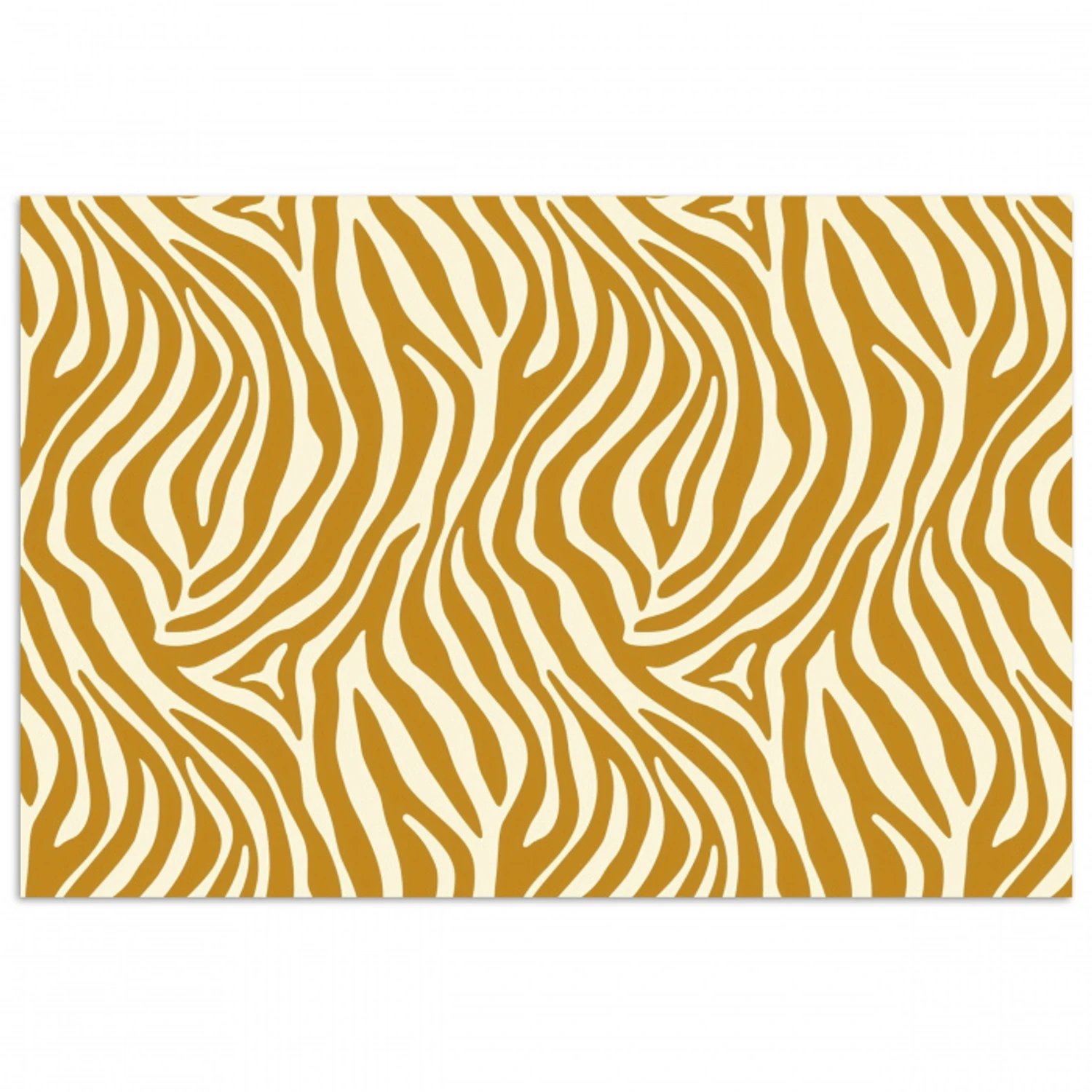 Zebra - Klassiek - Oker - Geel poster papier klein 62 -3d