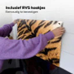 Realistisch - Tijgervacht - Zwart Inductie beschemer met haakjes klein -ky-ophangen-nl