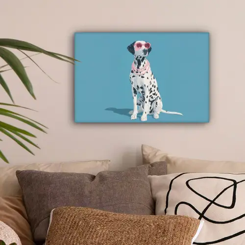 Dalmatiër - Zonnebril - Blauw canvas 2cm klein -sfeer1