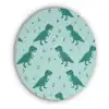 Donkergroen - Dinosaurussen - Afdrukken - Bladeren Akoestische PET Vilt - Rond klein -3d