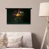 Bloemen - Vaas - Zwart Wandkleed katoen klein -sfeer4