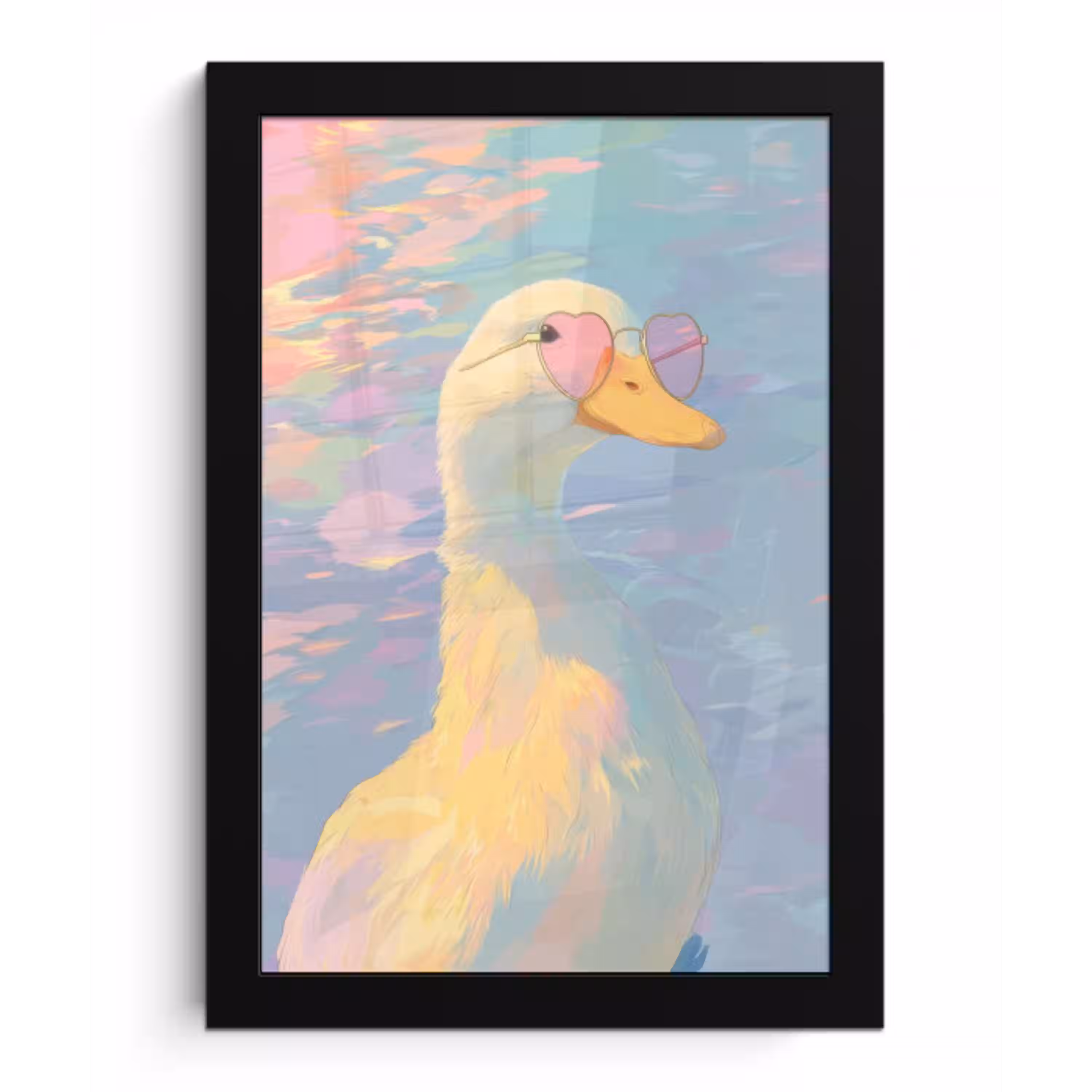 Eend - Zonnebril - Water fotolijst zwart zonder passe partout klein -3d
