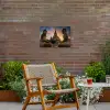 Tempel - Zonsondergang - Boeddha beelden - Buddha Tuinposter op houten frame 2 cm dik klein -sfeer3