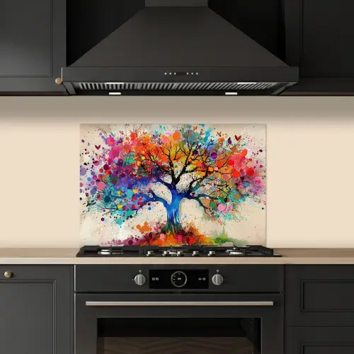 Levensboom - Natuur - Kleurrijk - Boom keuken achterwand spatscherm klein -sfeer1