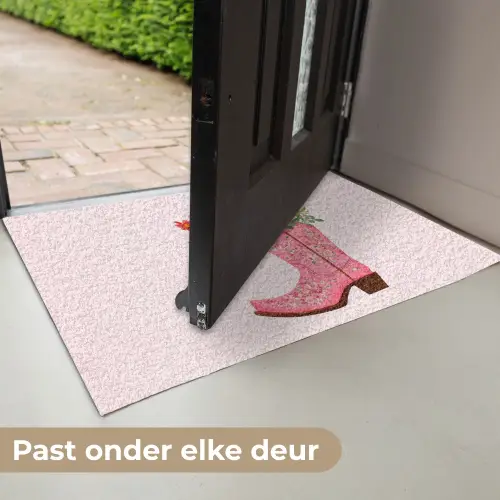 Cowboylaarzen - Roze - Boeket - Bloemen Deurmat klein -USP_NL