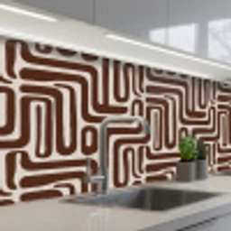 Abstract - Patroon - Bruin keuken achterwand 2 middel 871 -3d_schuin