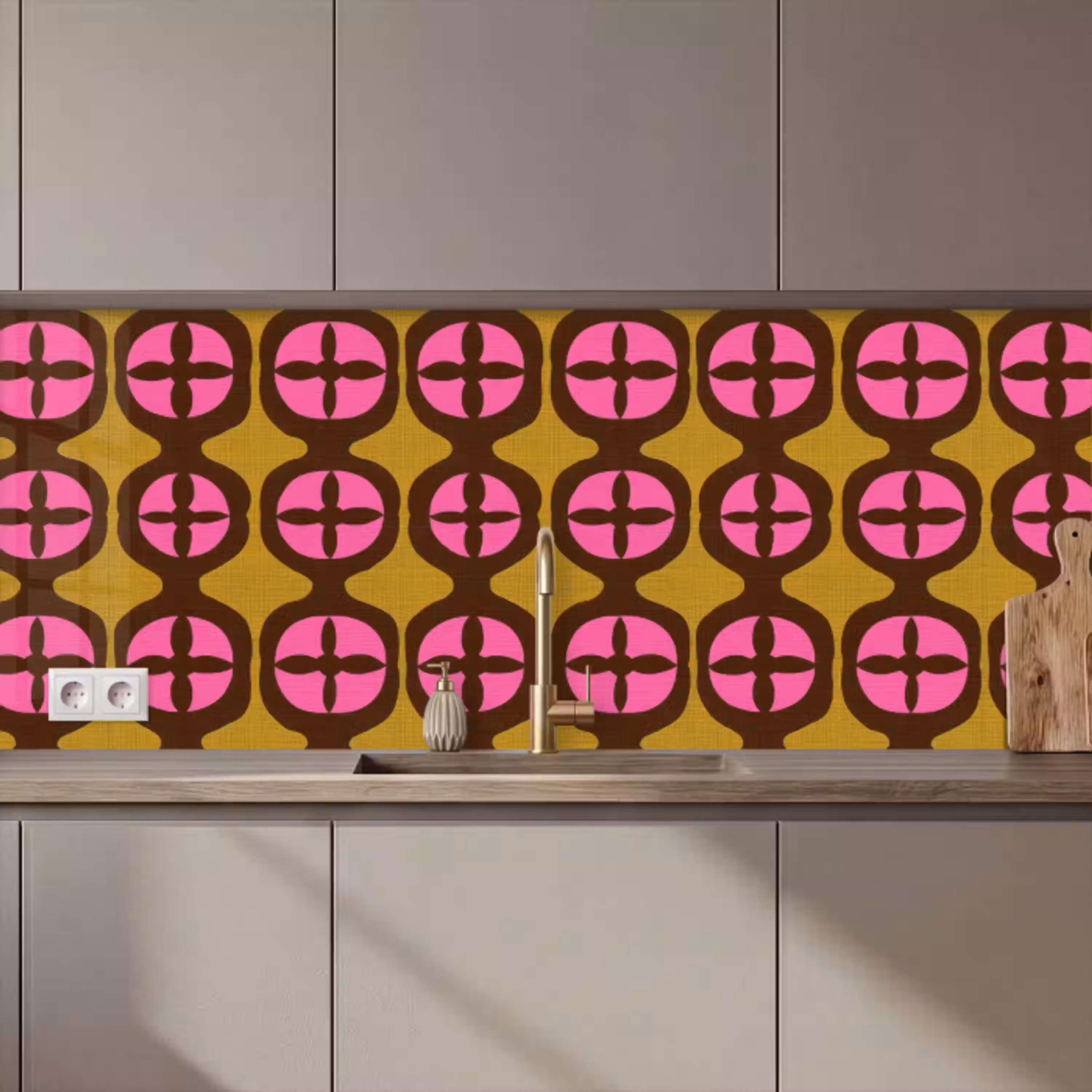Modern - Patroon - Roze keuken achterwand 2 middel 871 zz_3dshopping