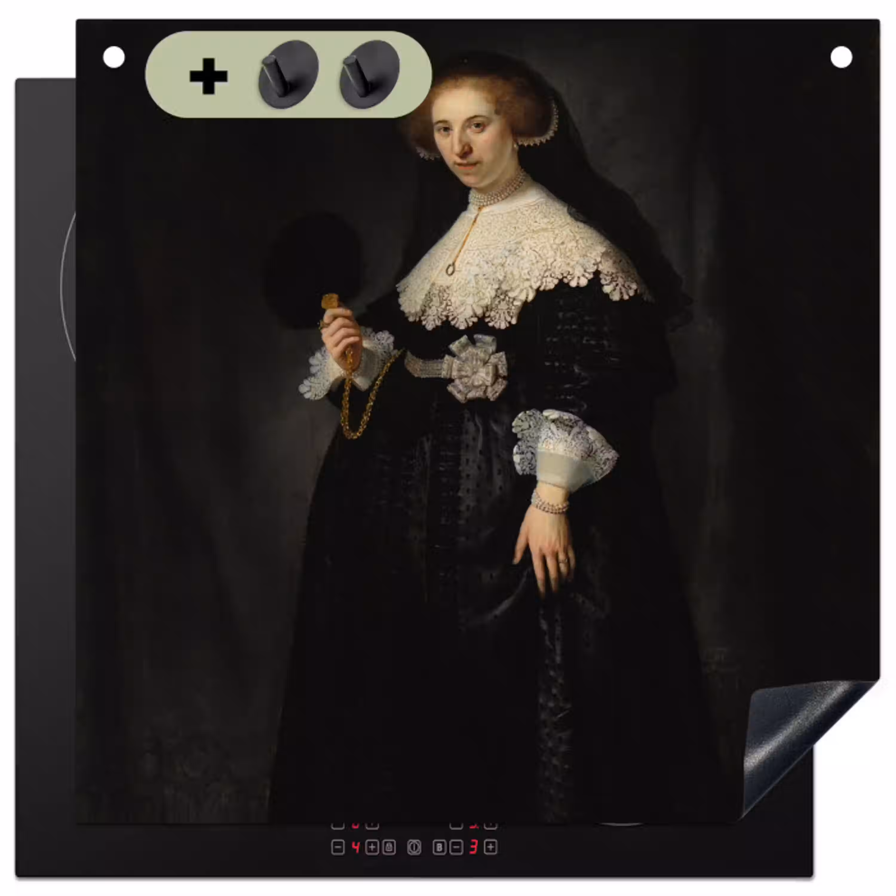 Het huwelijksportret van Oopjen Coppit - Rembrandt van Rijn Inductie beschemer met haakjes middel -3d