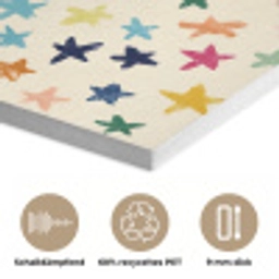 Patroon - Sterren - Kleurrijk PET vilt klein 837 -closeup_DE