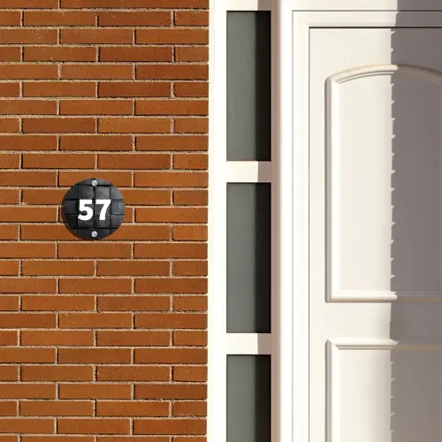 Zwarte houtblokken - Traditioneel Naambord Rond klein -sfeer3-rond-XS