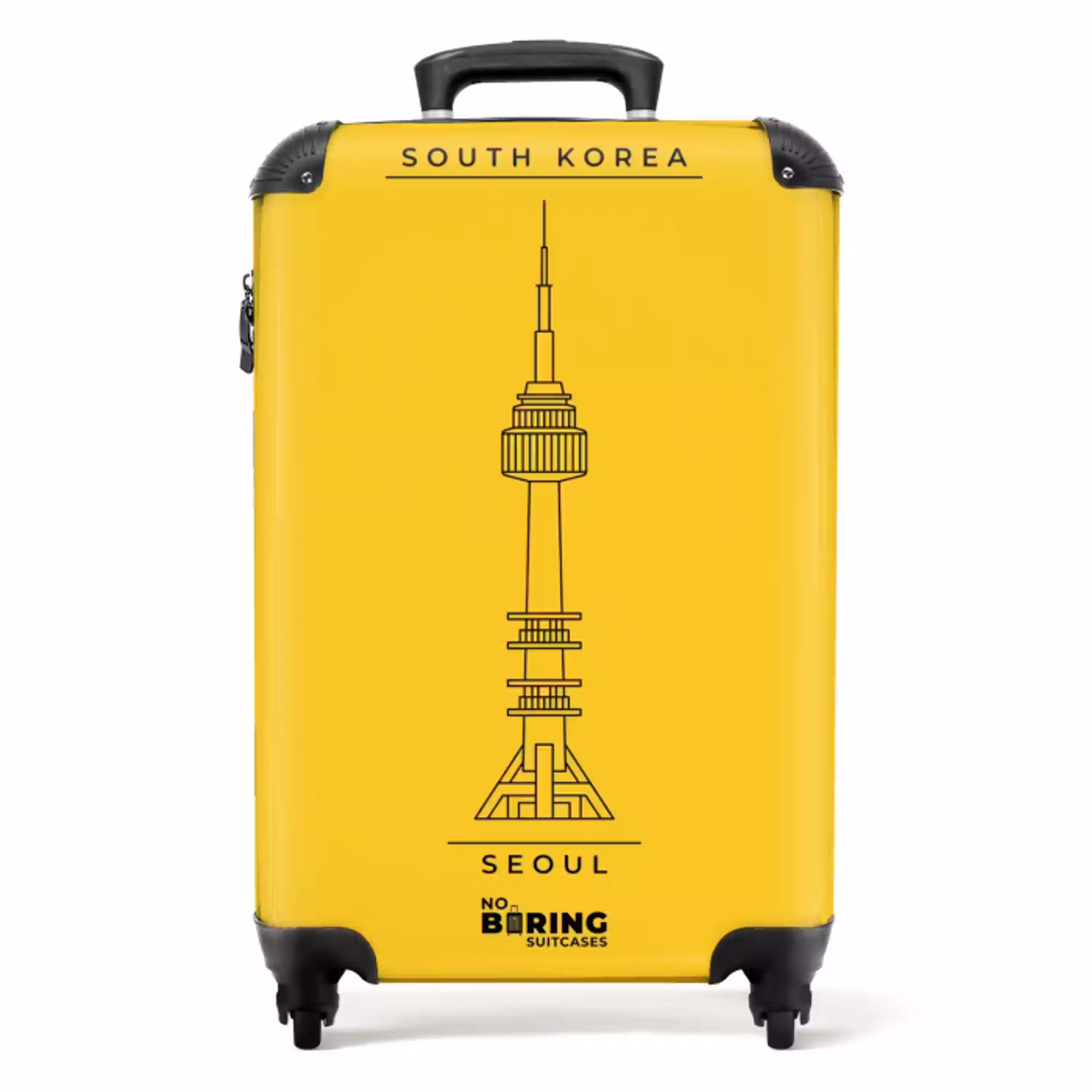 Toren - Seoul - Architectuur - Minimalistisch - Geel NBS - Handbagage koffer - Volwassenen Unisex middel -productfoto_recht