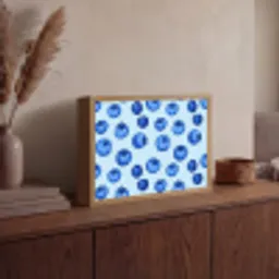 Bessen - Modern - Blauw Light Box met batterij (Wandlamp) middel 907 -sfeer2