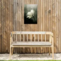 Wit - Lotus - Donker - Bloem Tuinposter op houten frame 2 cm dik klein -sfeer4