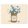 Coffee - Blik - Minimalistisch - Bloemen muismat rubber klein -3d