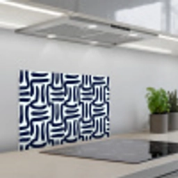 Abstract - Modern - Blauw keuken achterwand spatscherm klein 900 -3d_schuin